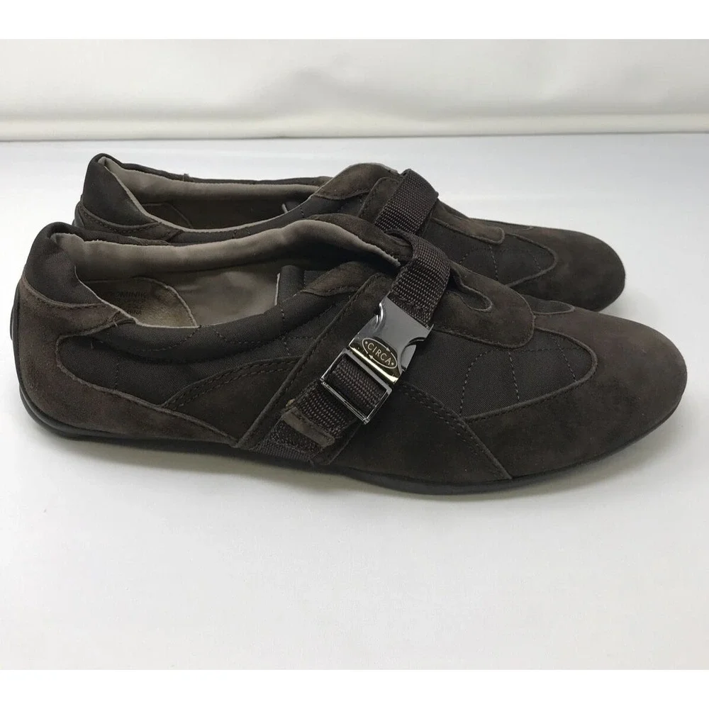 CIRCA Joan & David Womens Comfort 365 Brown Slip On Casual Flats Loafer Size 8M